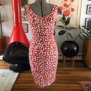 Vintage Diane Von Furstenberg Silk Pinup Sheath Dress Animal Print sz 2